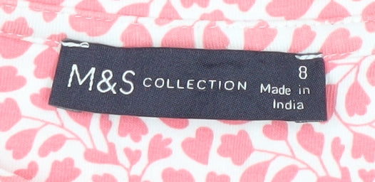 Womens UK Size 8 Marks and Spencer Pink Basic T-Shirt