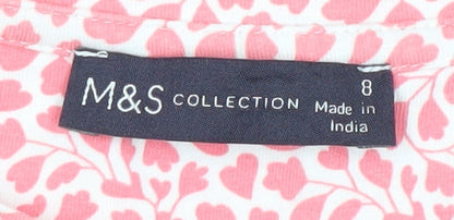 Womens UK Size 8 Marks and Spencer Pink Basic T-Shirt
