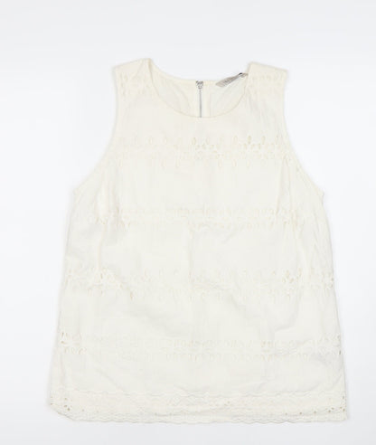 Womens UK Size 10 Marks and Spencer Ivory Tunic Blouse