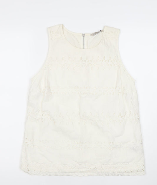 Womens UK Size 10 Marks and Spencer Ivory Tunic Blouse