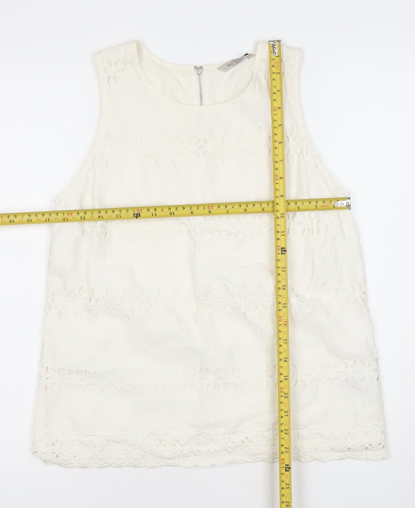 Womens UK Size 10 Marks and Spencer Ivory Tunic Blouse