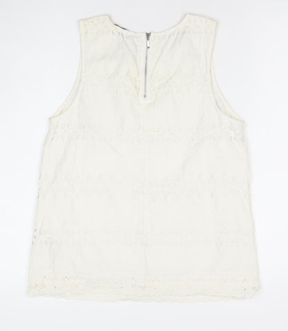 Womens UK Size 10 Marks and Spencer Ivory Tunic Blouse