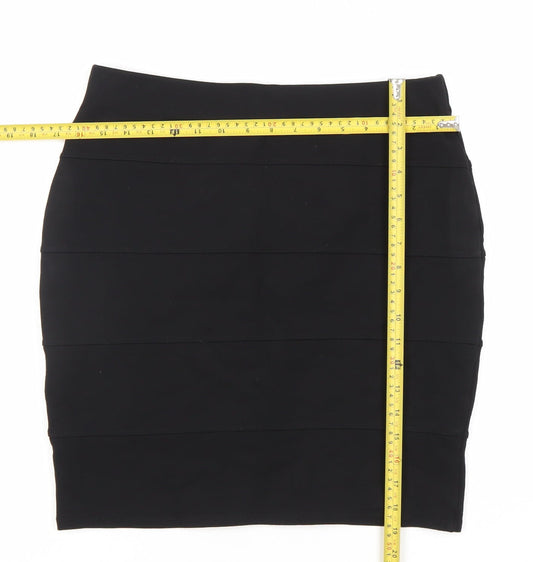 Marks and Spencer Womens Black Size 12 Pencil Skirt Knee Length