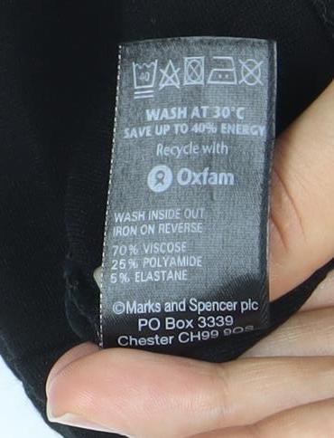 Marks and Spencer Womens Black Size 12 Pencil Skirt Knee Length