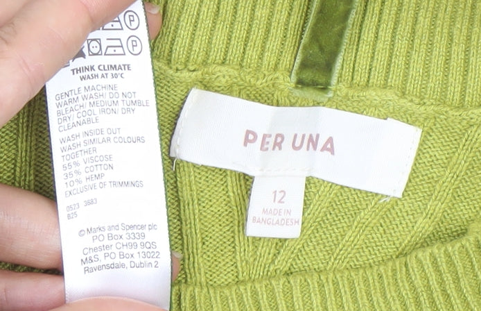 Womens UK Size 12 Marks and Spencer Green Pullover Jumper
