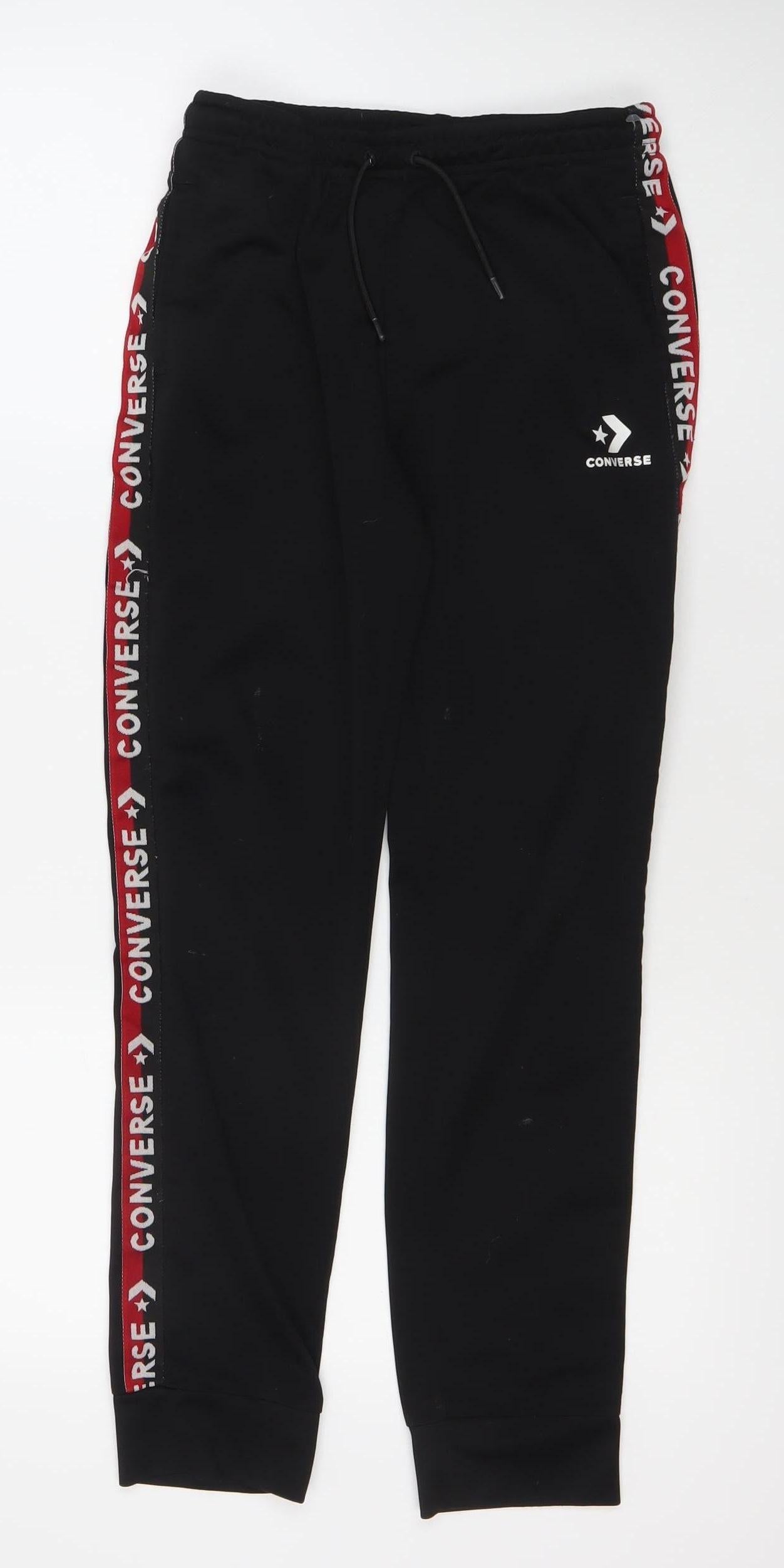 Converse Boys Black 12-13 Years Jogger Trousers Polyester Sportswear