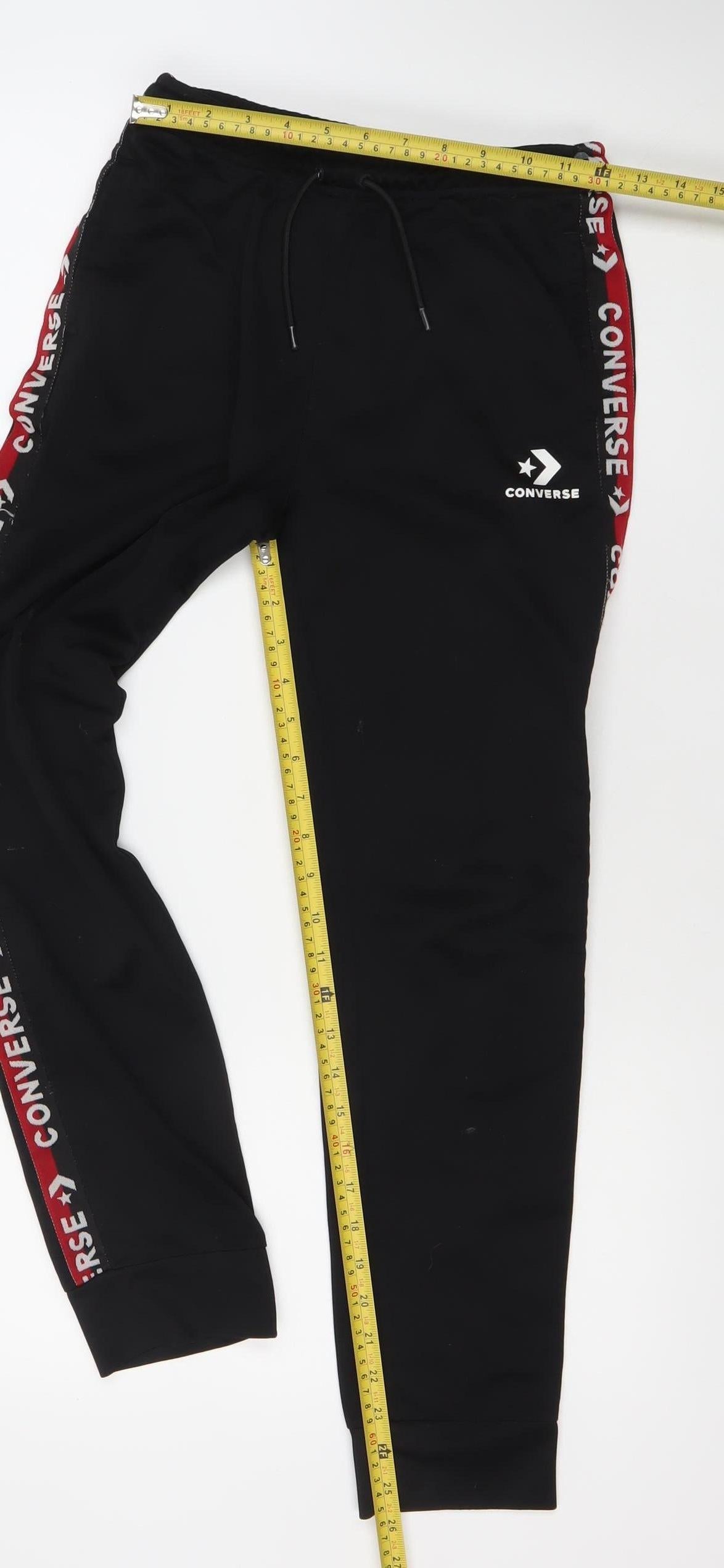 Converse Boys Black 12-13 Years Jogger Trousers Polyester Sportswear