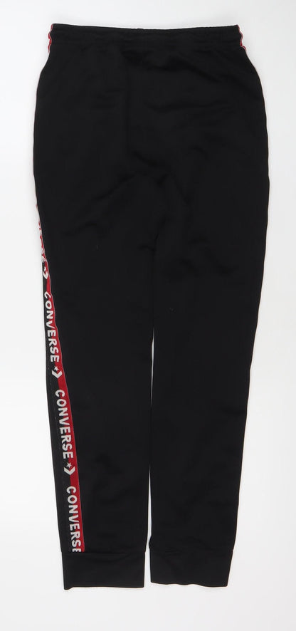 Converse Boys Black 12-13 Years Jogger Trousers Polyester Sportswear