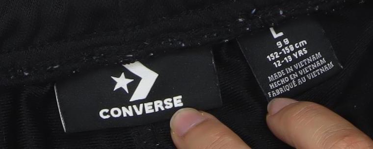 Converse Boys Black 12-13 Years Jogger Trousers Polyester Sportswear