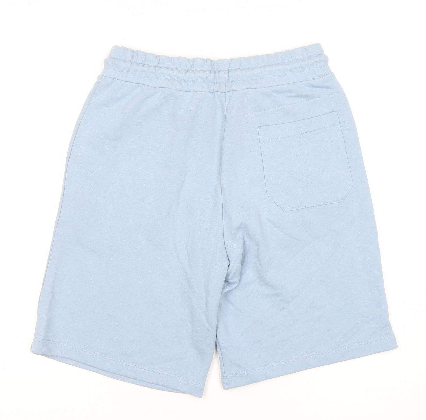 Zara Men’s Blue Sweat Shorts Size S Cotton Blend Elastic Waist