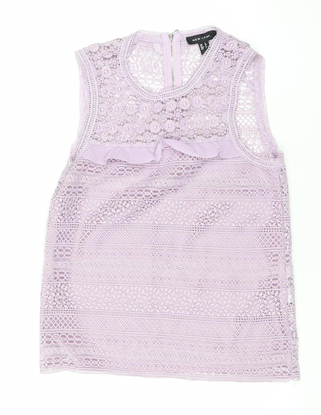 Womens UK Size 8 New Look Purple Camisole Blouse