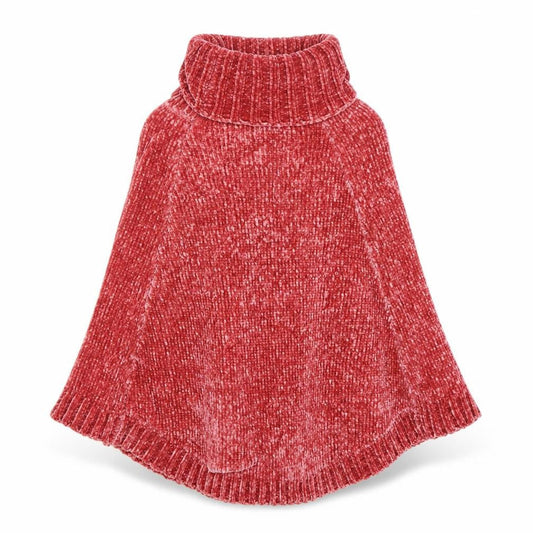 Next Girls Red Cape Jumper 9-10 Years Polyester Knit Roll Neck Winter