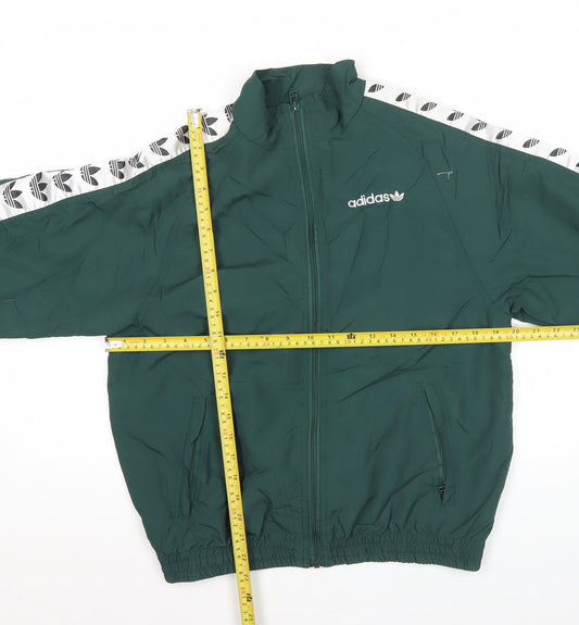 Adidas Men’s Green Track Jacket XS Full Zip Nylon Sportswear