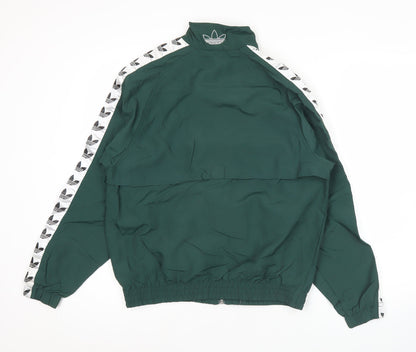 Adidas Men’s Green Track Jacket XS Full Zip Nylon Sportswear