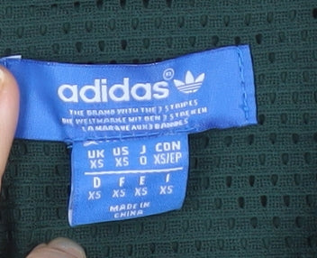 Adidas Men’s Green Track Jacket XS Full Zip Nylon Sportswear
