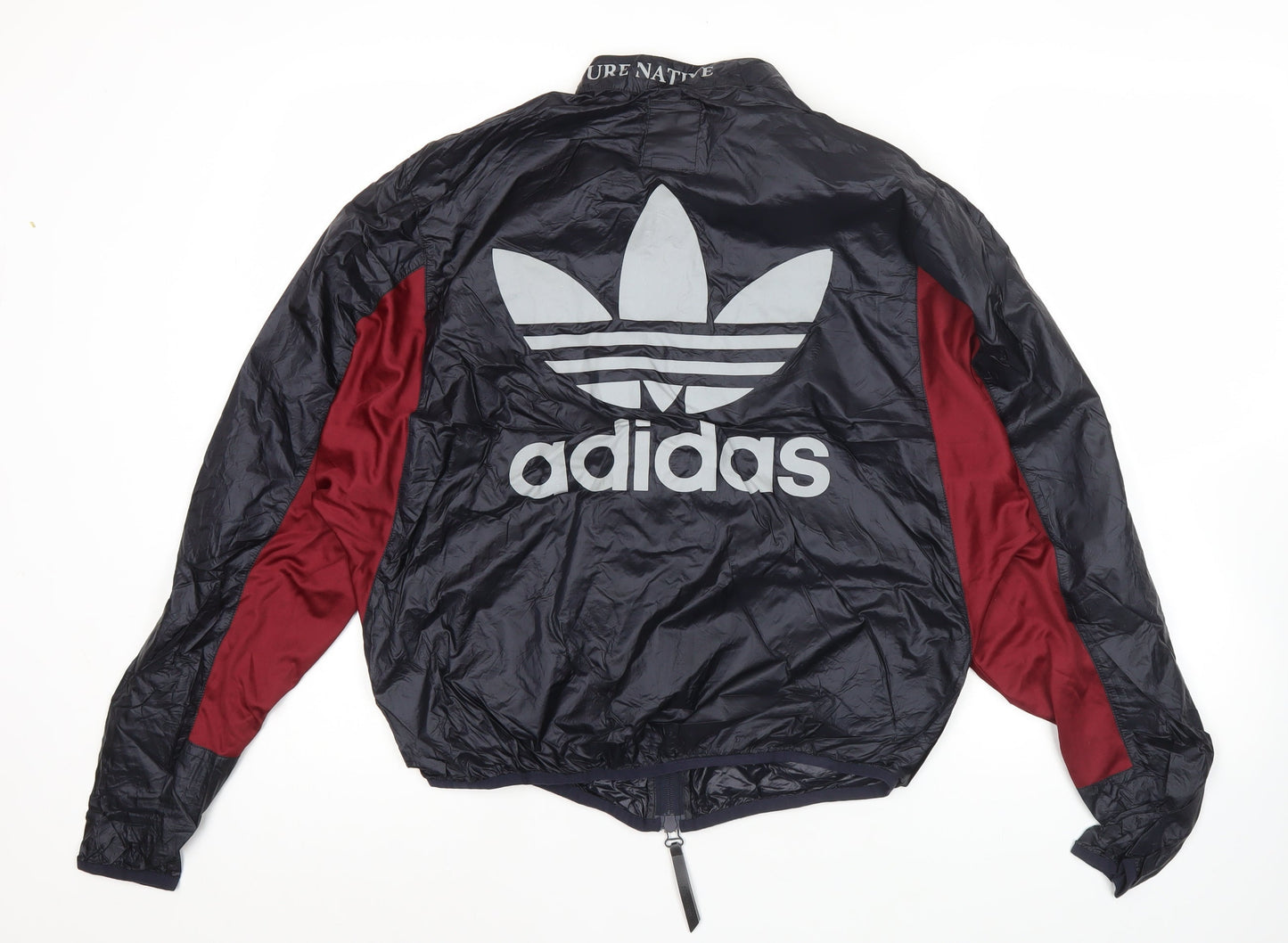 Adidas Men’s Black Red Track Jacket M Sports Logo Full Zip