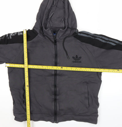 Adidas Womens XL Black Full Zip Hoodie Sweatshirt Casual Sportswear