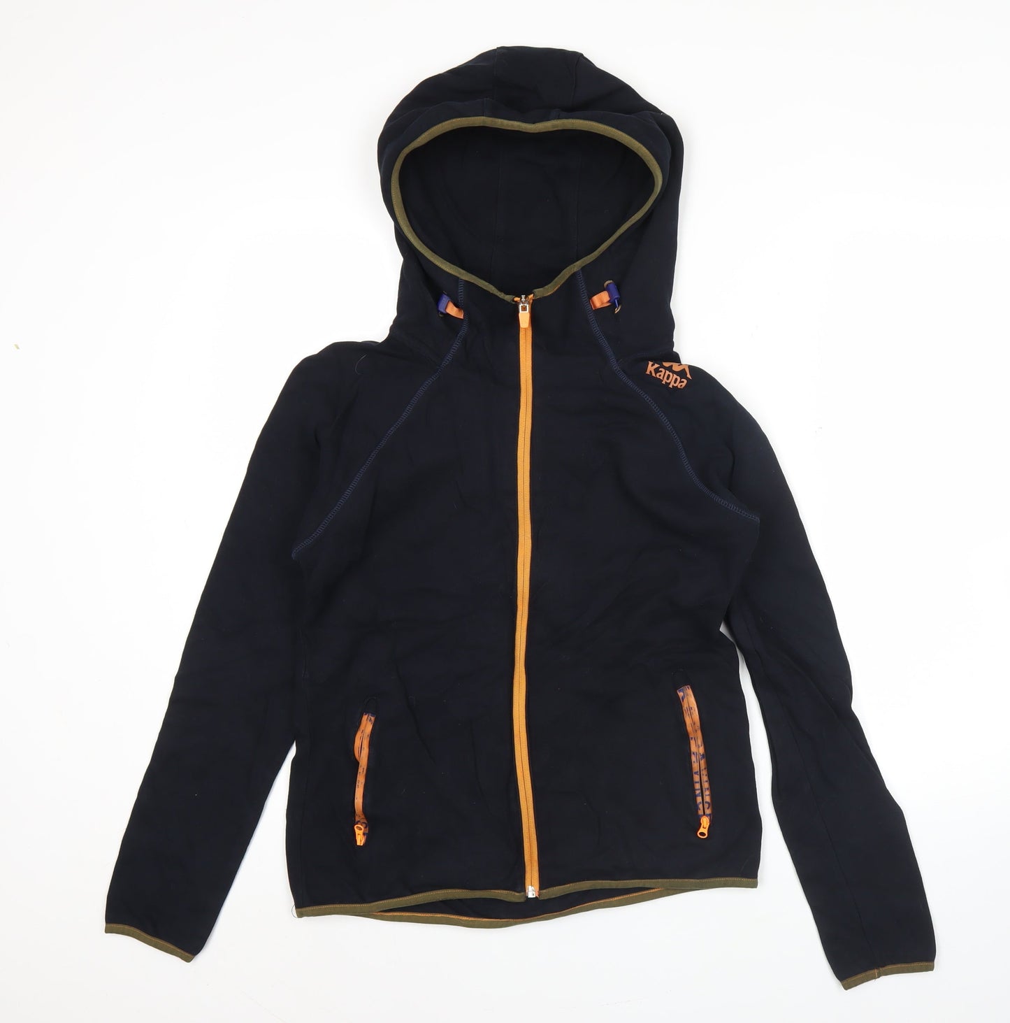 Kappa Womens Black Full Zip Hoodie Size 12 UK with Hooded Style