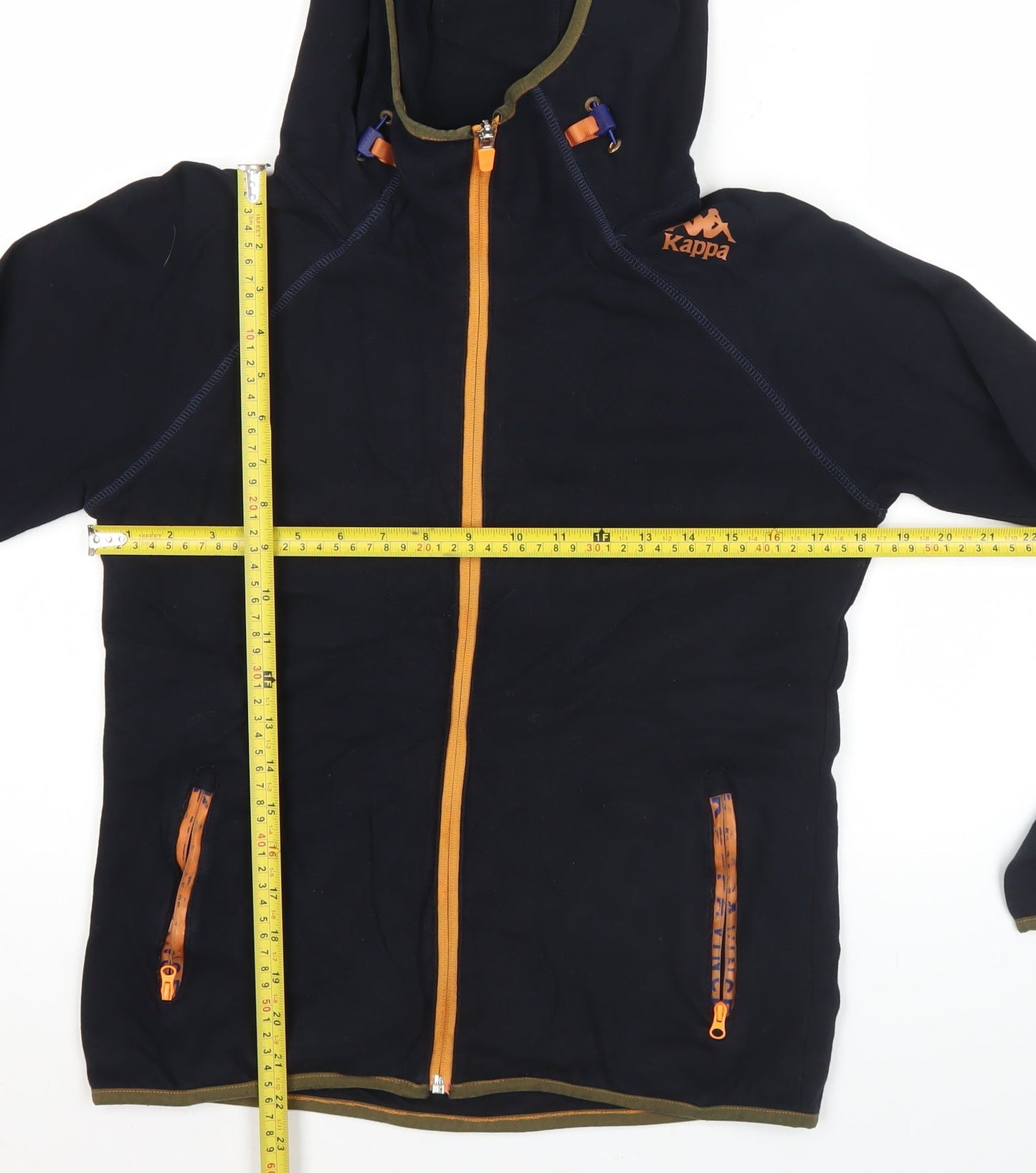 Kappa Womens Black Full Zip Hoodie Size 12 UK with Hooded Style