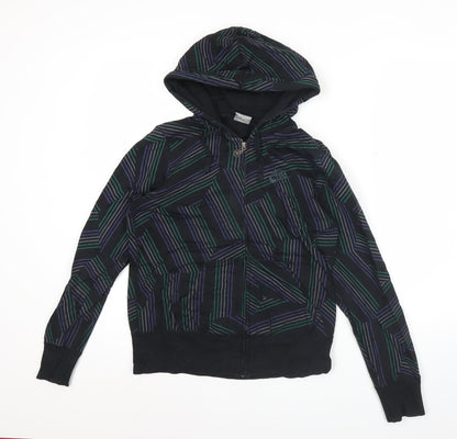 Nike Womens Black Multicolour Full Zip Hoodie Sweatshirt Size M