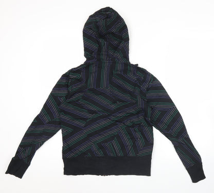 Nike Womens Black Multicolour Full Zip Hoodie Sweatshirt Size M