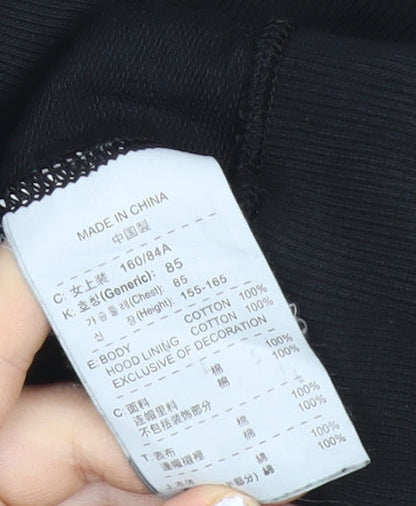 Nike Womens Black Multicolour Full Zip Hoodie Sweatshirt Size M