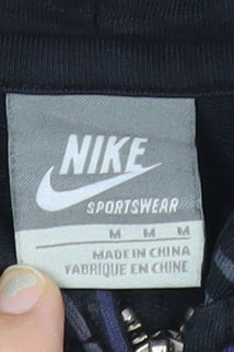 Nike Womens Black Multicolour Full Zip Hoodie Sweatshirt Size M