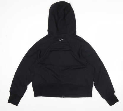 Nike Womens Black Hoodie Sweatshirt L Full Zip Just Do It Dri-Fit