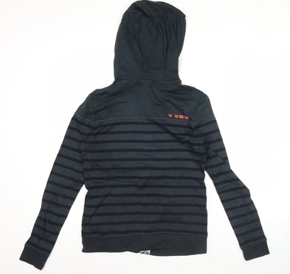 Kappa Womens Black Striped Full Zip Hoodie Size M UK 14