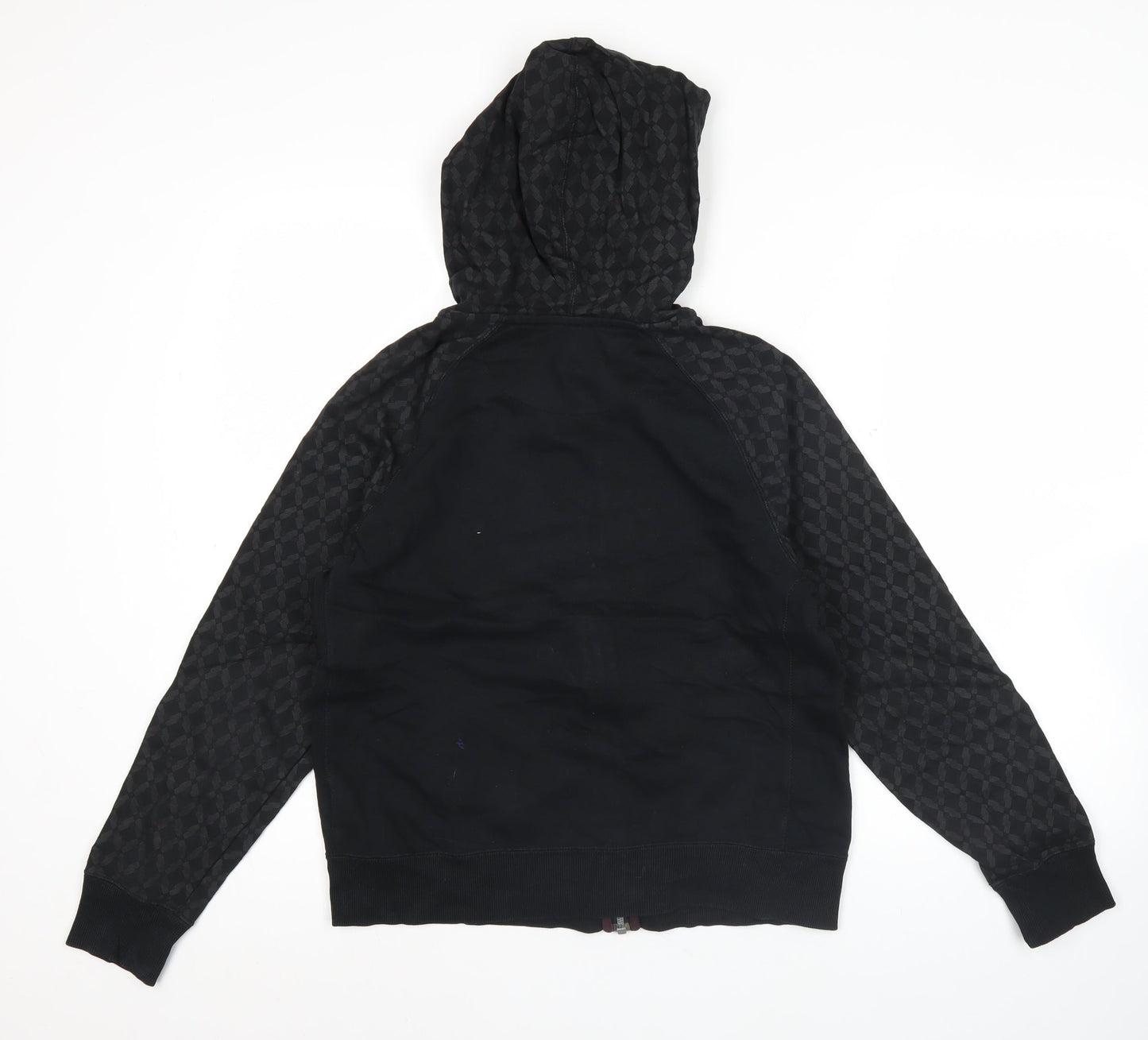 Nike Women’s Black Full Zip Hoodie Sweatshirt L Cotton Blend Graphic