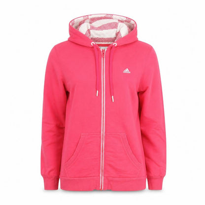 Front view of Adidas women’s pink full zip hoodie uk 12 regular fit sportswear