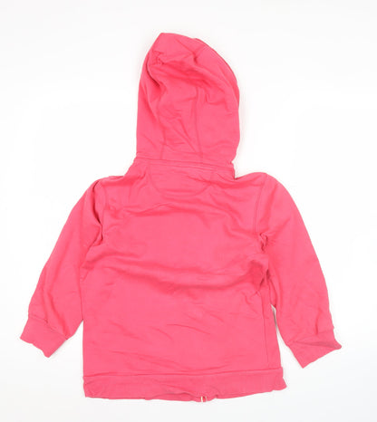 Adidas Womens Pink Full Zip Hoodie UK 12 Regular Fit Sportswear
