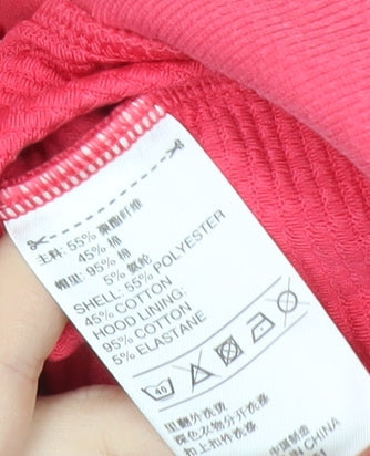 Adidas Womens Pink Full Zip Hoodie UK 12 Regular Fit Sportswear