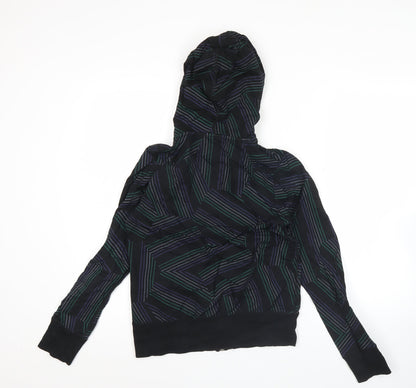 Nike Womens Black Graphic Full Zip Hoodie Size M Cotton Sportswear