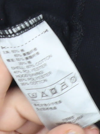 Adidas Womens Black Full Zip Hoodie UK 10 Cotton Blend Sportswear