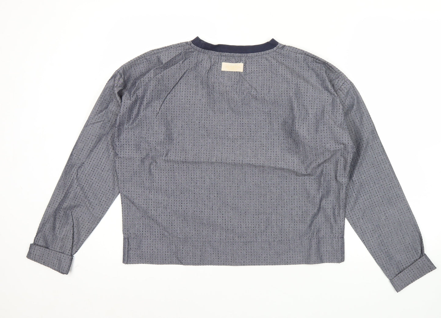 Adidas Women Grey Long Sleeve Mesh Crew Neck T-Shirt Size 10