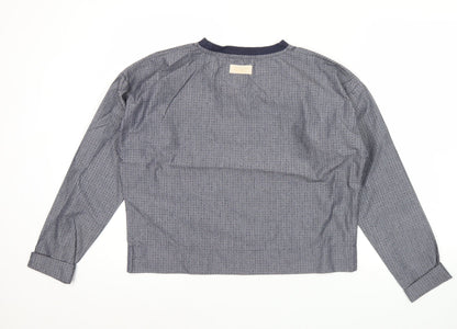 Adidas Women Grey Long Sleeve Mesh Crew Neck T-Shirt Size 10