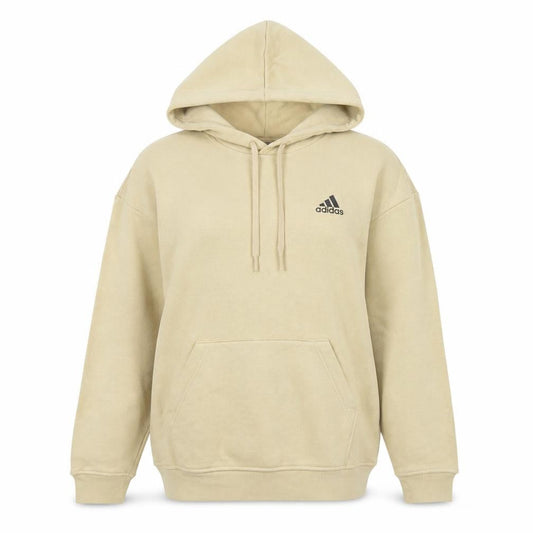 Front view of Adidas women’s beige hoodie, size UK 10, uk pullover logo casual sweatshirt