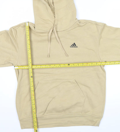 Adidas Womens Beige Hoodie Size 10 UK Pullover Logo Casual Sweatshirt