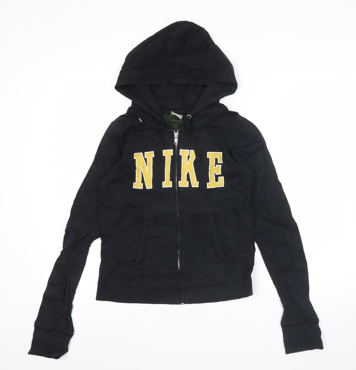 Nike Women Black Full Zip Hoodie Size L Cotton Sportswear