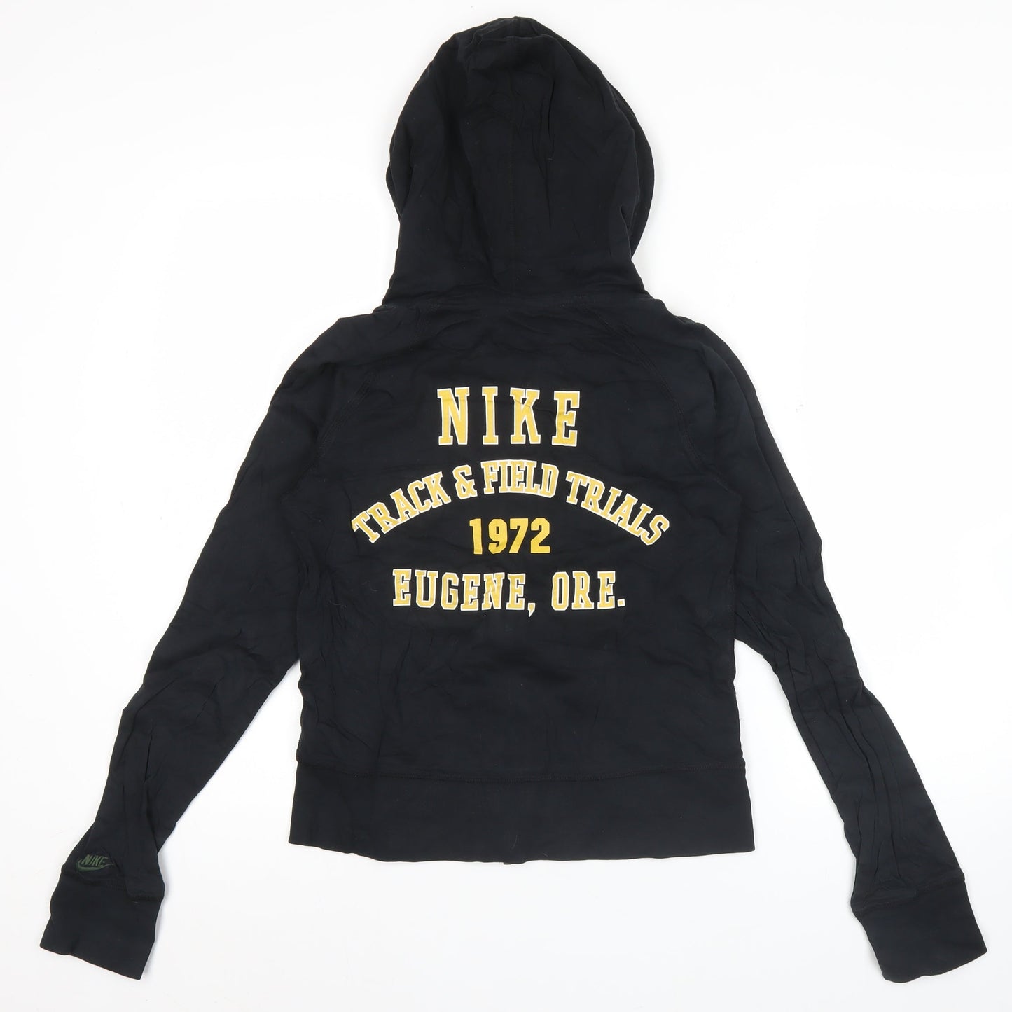 Nike Women Black Full Zip Hoodie Size L Cotton Sportswear