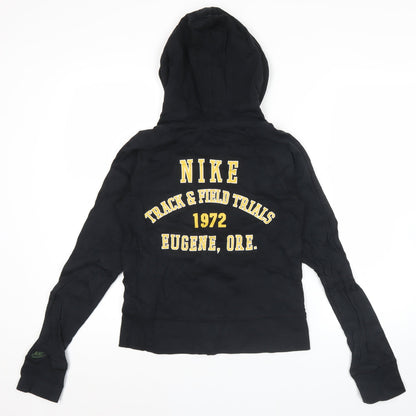 Nike Women Black Full Zip Hoodie Size L Cotton Sportswear