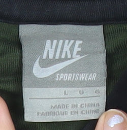 Nike Women Black Full Zip Hoodie Size L Cotton Sportswear