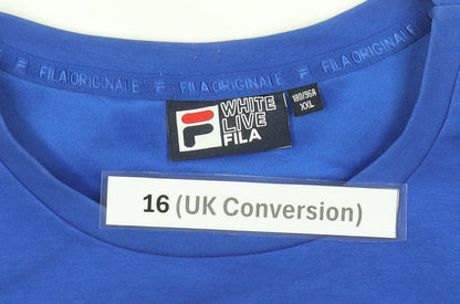 Fila Women’s Blue Logo Sweatshirt Size 16 Cotton Blend