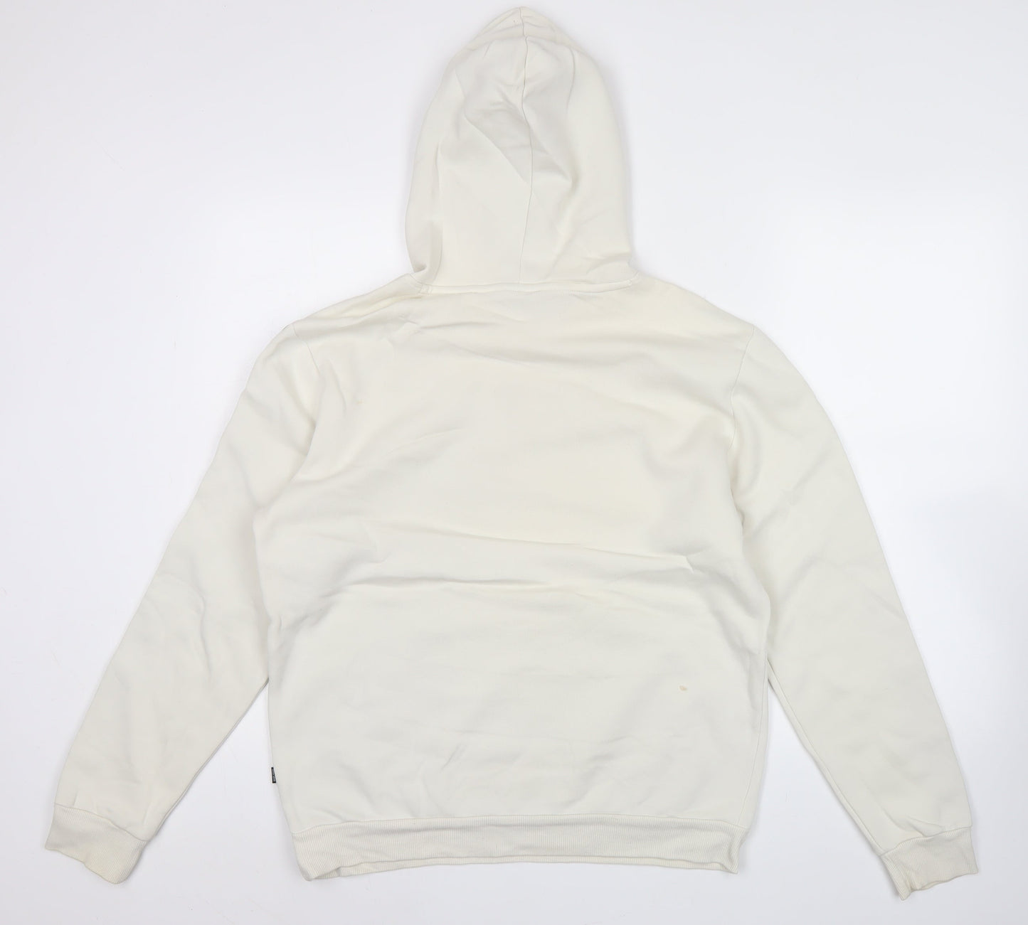 Puma Womens Ivory Pullover Hoodie Sweatshirt Size M Logo Tape Casual