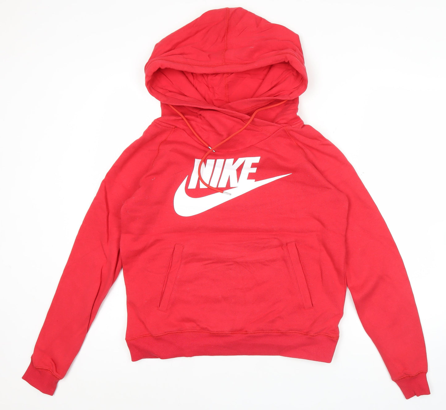 Nike Womens Red Pullover Hoodie Size 12 Logo Sportswear