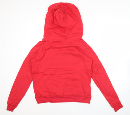 Nike Womens Red Pullover Hoodie Size 12 Logo Sportswear