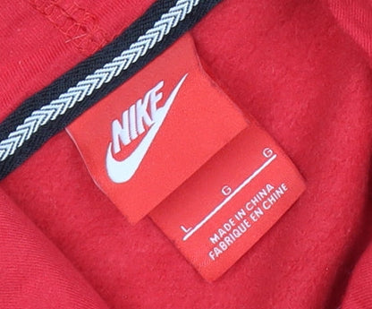 Nike Womens Red Pullover Hoodie Size 12 Logo Sportswear