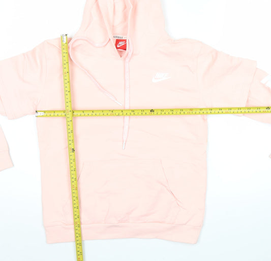 Nike Women Pink XL Pullover Hoodie Cotton Logo Sportswear