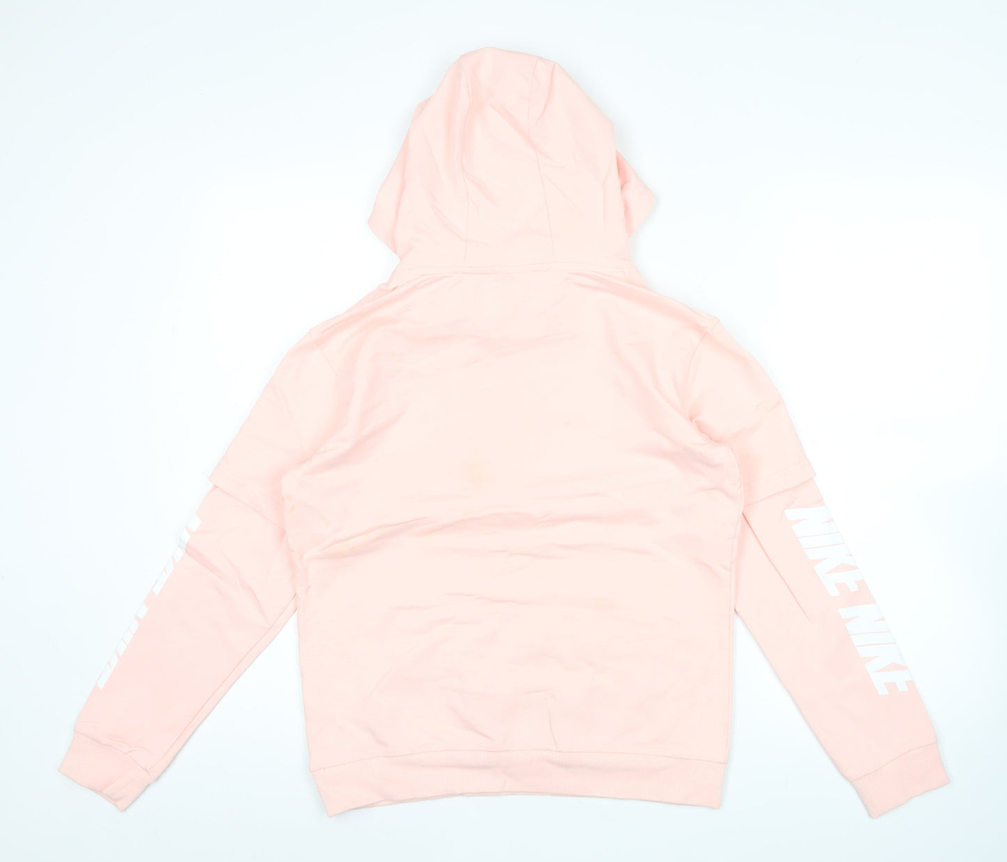 Nike Women Pink XL Pullover Hoodie Cotton Logo Sportswear